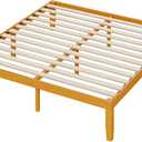 OLIXIS King Size Bed Frame, Platform Bed Frame, 16 Inch | King Size Bed Frame, 16 IN Heavy Duty Wooden Slat Platform Bedframe, Underbed Storage, 700 LBS Capacity, No Box Spring Needed