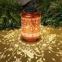 Solar Lanterns Outdoor Dragonfly Metal Waterproof Garden Decor Christmas Birthday Gifts for Women Mom Grandma Decorative LED Hanging Solar Lights Outside for Yard, Patio,Backyard,Landscape Bronze