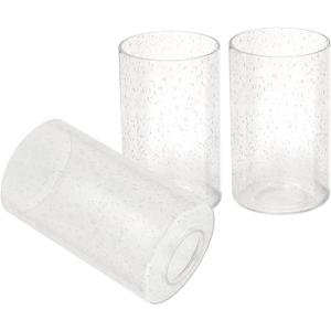 Seeded Glass Lamp Shade 3 Pack, Clear Cylinder Glass Shade for Light Fixture Replacement Globe for Pendant Light Wall Sconce Chandelier, 1 5/8 inch Fitter
