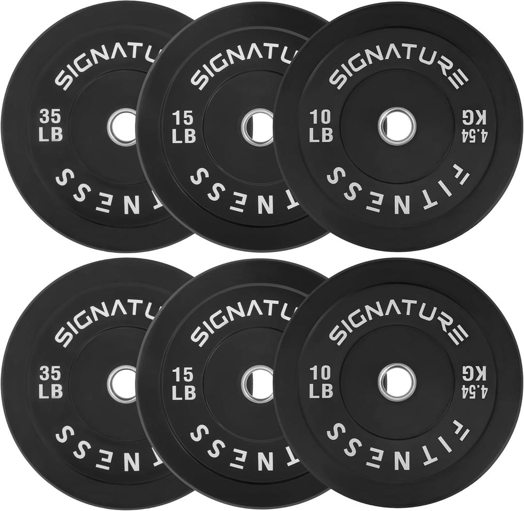 Fitvids 2" Olympic Bumper Plate Weight Plates with Steel Hub, 120-Pound Set, 2x 10LB, 2x 15LB, 2x 35LB