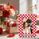 PETCEE Love Picture Frame for Couples - Valentines Day Picture Frame Unique Gift Red and White Heart Design Romantic Valentine's Day Gifts for Him Her Wedding Anniversary Birthday Family Decorations