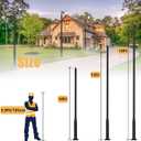 13Ft Tall Street Light Pole for Outside, Galvanized Steel Solar Street Lamp Post Perfect for Outdoor Lights Exterior Backyard Camera Porch Parking Lot with Mounting Rebar Cage(Black)