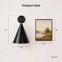 Vintage Modern Metal Conical Wall Sconce, Black, 9.8" Dia x 15" H, 10 inch