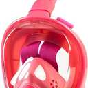 GeRRiT Diving Mask Diving Masks Swimming Full Face Snorkeling Mask Kids Underwater Scuba Anti Fog Snorkel Diving Mask Set Equipment for Boys Girls, Pink 1
