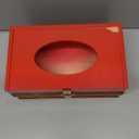 1 Pack Christmas Tissue Box Cover Rectangle Santa Print Tissue Box Holder Wooden Christmas Decorative Facial Covers for Xmas Gift Countertop Bathroom Kitchen Bedroom