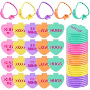 clothmile 100 Pcs Valentine Compact Mirror Bulk Gifts Heart Shaped Mini Pocket Mirror Folding Makeup Portable Love Hand Mirror for Women Valentine's Day Gift