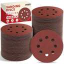 JTIEO 100PCS Sanding Discs 5 Inch, 180 Grit Orbital Sander Pads, Hook & Loop Sandpaper Pads, 8 Hole Round Sanding Discs for Random Orbital Sanders