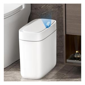 MOPALL Bathroom Trash Can with Lid, 3.5 Gallon Automatic Motion Sensor Garbage Can, Waterproof Touchless Smart Trash Can Small Waste Basket for Kitchen Bedroom Office