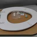 Mayfair Padded Toilet Seat, Cushioned Soft Vinyl over Wood Core Seat, Secure Hinges, Easy Clean, Made in USA, Elongated, White