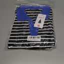 ZESICA Womens Striped Long Sleeve Tops Oversized Sweatshirt V Neck Loose Fit Tunic Tops Spring Casual Blouses (Black, S)