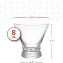 GLING Martini Glasses, 8 oz.,Stemless, Set of 4, Cocktail Glasses for Liquor, whisky, Margarita, Great for Parties, Weddings and All Occasions, Bar, Gift, Crystal Clear Glassware