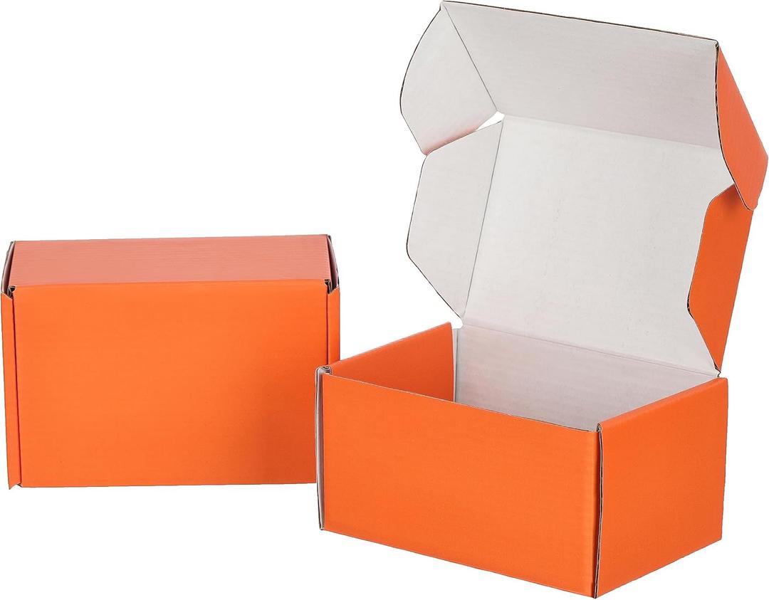 50 Pack 6x4x3 inches Shipping Boxes Orange, Corrugated Small Cardboard Boxes for Mailing Packing (6"x4"x3", 50 pack)
