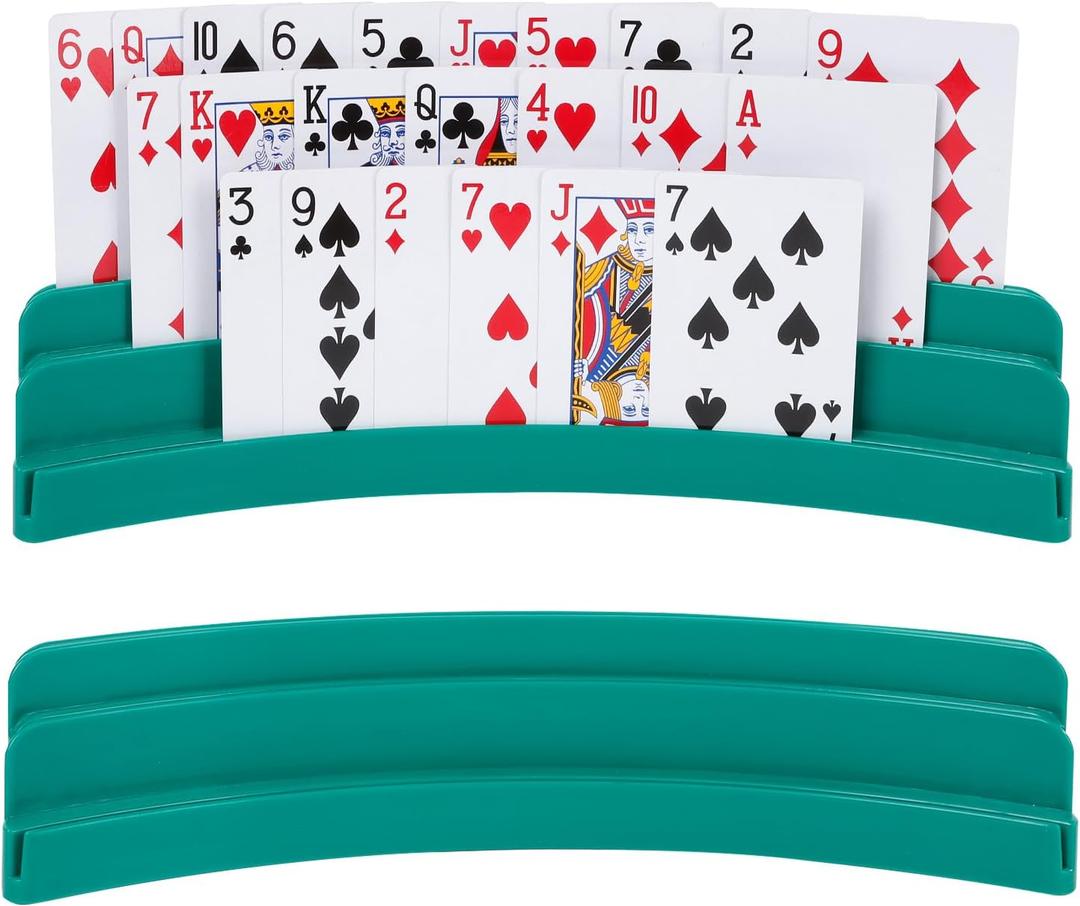 Three-Layer Design Playing Cards HoldersPlaying Card Holder for Kids Adults Hands Free Card Holder for Family Card Game Nights Poker Parties