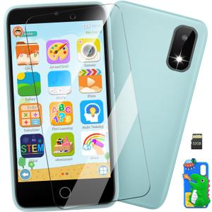 MINIBEAR Kids Toy Smartphone, 3.97" Toddler Dual Camera Learning Toys, 201+ Educational Games Play Phone No WiFi for Girls Boys 3-12 Christmas Birthday Gifts with 32g SD Card (Pink)