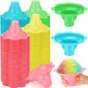 Eaasty 650 Pieces 4 oz Colorful Flower Shaved Ice Cups Plastic Snow Cone Cups Small Leak Proof Plastic Slush Snack Ice Cream Bowls