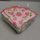 Dandat 100 Pcs Floral Tea Party Napkins 3 Ply Disposable Vintage Flower Guest Napkins Scalloped Tea Party Dinner Table Paper Towels for Birthday Baby Shower Wedding Decor Supplies(Classic Styles)