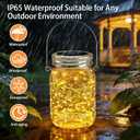 6 Pack Solar Mason Jar Lights for Outside, 30 LED Solar Mason Jar Lids Fairy Lights with 6 Hangers(No Jars) Outdoor Waterproof for DIY Patio Garden Yard Lawn Party Wedding Decoration Warm White