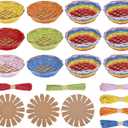 FREEBLOSS 12 Set Basket Weaving Kit Introductory Sewing for Beginners Creative Woven Bowl Suitable for Kids Arts and Crafts Projects with Video Tutorial Easter Basket Activities for Easter Eggs