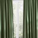 Sage Green Blackout Curtains 96 inches Long 2 Panels (52-inch Wide), Farmhouse and Sleek Velvet Drapes and Curtains for Doorway, Office, Dorm