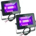 2 Pack 10W UV Ultraviolet Black Light 12V 24V Low Voltage for Halloween Blacklight Party, Stage Lighting, Fluorescent Body Paint, Glow in The Dark, Fishing, UV Glue Curing, Screen Printing