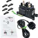 12V 250A Winch Solenoid Relay Contactor & Winch Rocker Thumb Switch Combo with Handlebar Control Kit Compatible with ATV UTV 3000lbs-5000lbs Polaris 800 1000