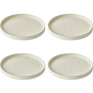 Odense 9.8" Large Dinner Plates(Set of 4) - Ceramic Plates for Dining Serving - For Salad, Pasta, Steak - Modern & Minimal, Wide Round Design, Stackable - Microwave & Dishwasher Safe (Vanilla Cream)