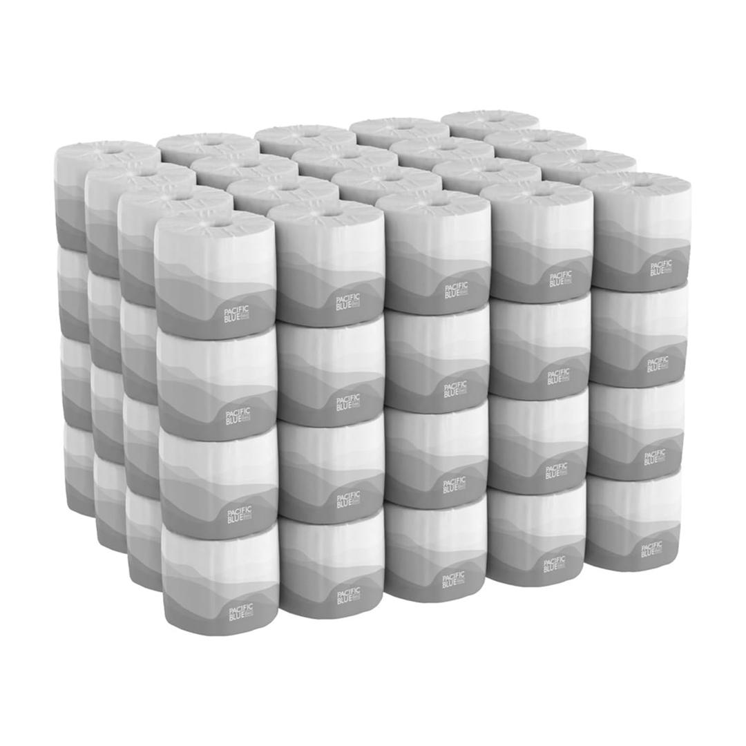Pacific Blue Basic Standard Roll Embossed 2-Ply Toilet Paper by GP PRO (Georgia-Pacific), 80 Rolls per Case (550 sheet (Pack of 80))