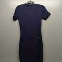 Valiamcep Womens Summer Tank Dress Crewneck Sleeveless Ribbed Knit Slim Fit Bodycon Mini Dresses (Large, A Navy Blue)