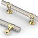 Asidrama 10 Pack 3 Inch(76mm) Champagne Bronze and Brushed Satin Nickel Kitchen Cabinet Handles, Cabinet Pulls Kitchen Cabinet Hardware Cupboard Handles Drawer Pulls