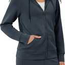ODODOS Women's Modal Soft Full-Zip Hoodies Casual Relaxed Fall Outfit Hooded Jacket with Pockets (Navy, X-Large)