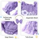 UNICOMIDEA Baby Girl 1st Birthday Outfit One Year Old Birthday Clothes Toddler Long Sleeve Tulle Romper Dress (12-18 Months, Purple)