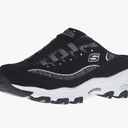 Skechers Sport Women's D'lites Resilient Slip-On Mule Sneaker, Black/White Size 6