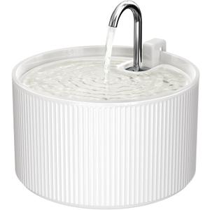 Voluas Ceramic Cat Water Fountain, 2.2L/74oz Cat Fountains for Drinking Indoor, Automatic Pet Water Dispenser with Ultra-Quiet Pump and Replacement Filter, Kitty Watering Supplies, Easy Clean BPA-Free