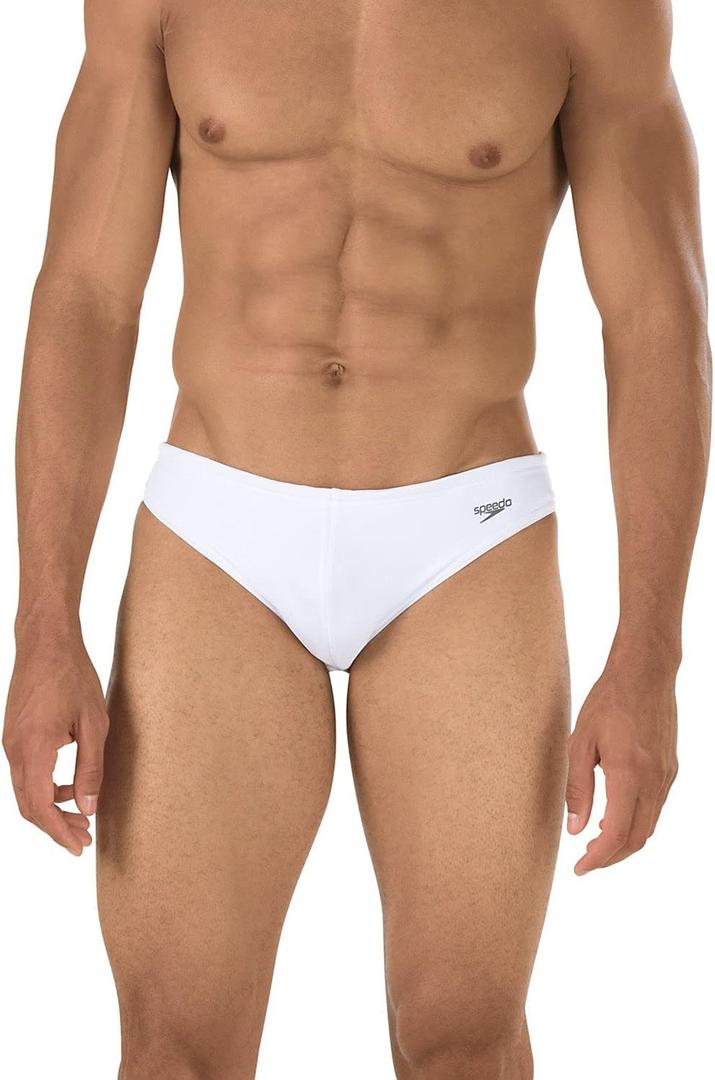 Speedo Men's Swimsuit Brief PowerFlex Eco Solar (34, White)