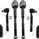 SCITOO 6-PC SET Suspension Kit For 2008-2013 For Nissan Rogue 2014-2015 For Nissan Rogue Select Front Inner Outer Tie Rod End Steering Boot