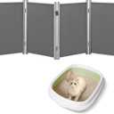 Rantila Cat Litter Box Privacy Screen Cat Litter Box Furniture Best for Your Cat's Health, 68''W x 24''H, Grey, Need Assembly