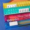 American Mahjong Game Set, 166 White Tiles, 4 All-in-One Color Rack/Pushers, Complete Mahjong Set with Pink Printed Carrying Bag