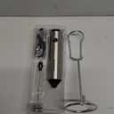 Bonsenkitchen Rechargeable Milk Frother with Stand, Handheld 3-Speed Coffee Frother, Dual Spring Whisk Electric Hand Frother Wand Drink Mixer for Matcha Lattes Cappuccino, Kitchen Gifts (Silver)