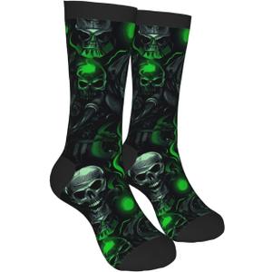 Alien Funny Socks Novelty Crew Socks For Women Men (Black)