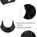 Yonique Two Piece Tankini Swimsuits for Women Blouson Bathing Suits Modest Swimwear (Black, M)