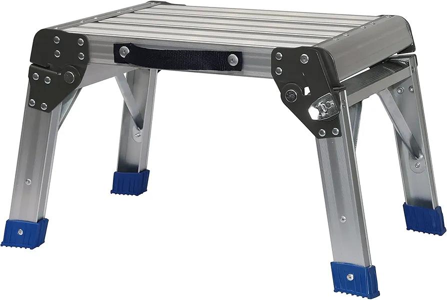 MaxWorks 80773 Foldable Aluminum Platform & Step Stool (350 lbs. Maximum Capacity)