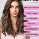 HAIRCUBE Long Dark Brown with Highlights Wigs for Women Synthetic Curly Wavy Hair Wig for Daily