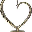BESZONE 8 Year Anniversary Bronze Gifts for Her Him Gift 7th Wedding Anniversary for Couples Wife Husband Men, Hand Forged Bronze Heart Art Keepsake Home Decor Artwork
