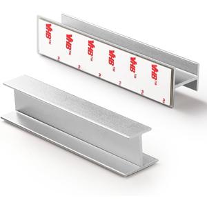 10 Pack Self- Adhesive Silver Cabinet Pulls 4-1/3" Length (fit 3.78") Finger Pulls Cabinet Handles Kitchen Drawer Dresser Cupboard Bathroom Vanity Cabinet Hardware