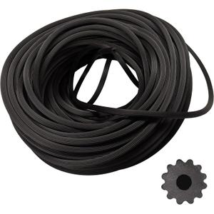 Screen retaining Spline - 100'ft (.130) - Round Screen Retainer Spline - Bulk Screen Holder Spline for Screen Door, Window Mesh & Mosquito Net Fixing - Screen Door Repair & Replacement Spline - Black
