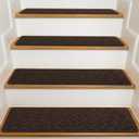 Stair Treads for Wooden Steps Indoor, 15 Pack 8" X 30" Non Slip Carpet Stair Treads with Reusable Adhesive for Kids Elders and Dogs, Surface Polyester TPR Backing Stair Rugs