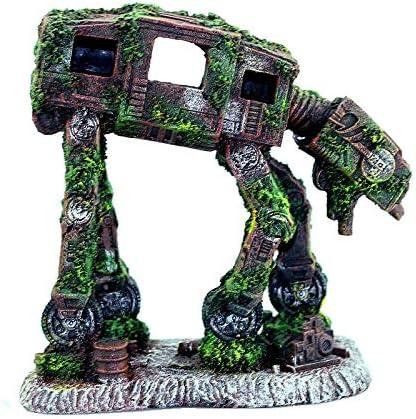 Aquarium Ornament, Resin Robot Dog Fish Tank Decoration Betta Fish Hide Cave, Fish Tank Aquarium Accessories for Betta Shrimp Turtle