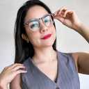 GUDVUE Blue Light Glasses, Computer/Gaming/TV/Phones Glasses for women, Anti Glare/UV400/Eye Strain (Gray Brown)