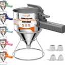 40oz Pancake Batter Dispenser, Stainless Steel Cake Dispenser with Stand, Great for Pancakes, Cupcake, Waffle or Any Baked Goods, Durable, Leak-Free, Space Gray