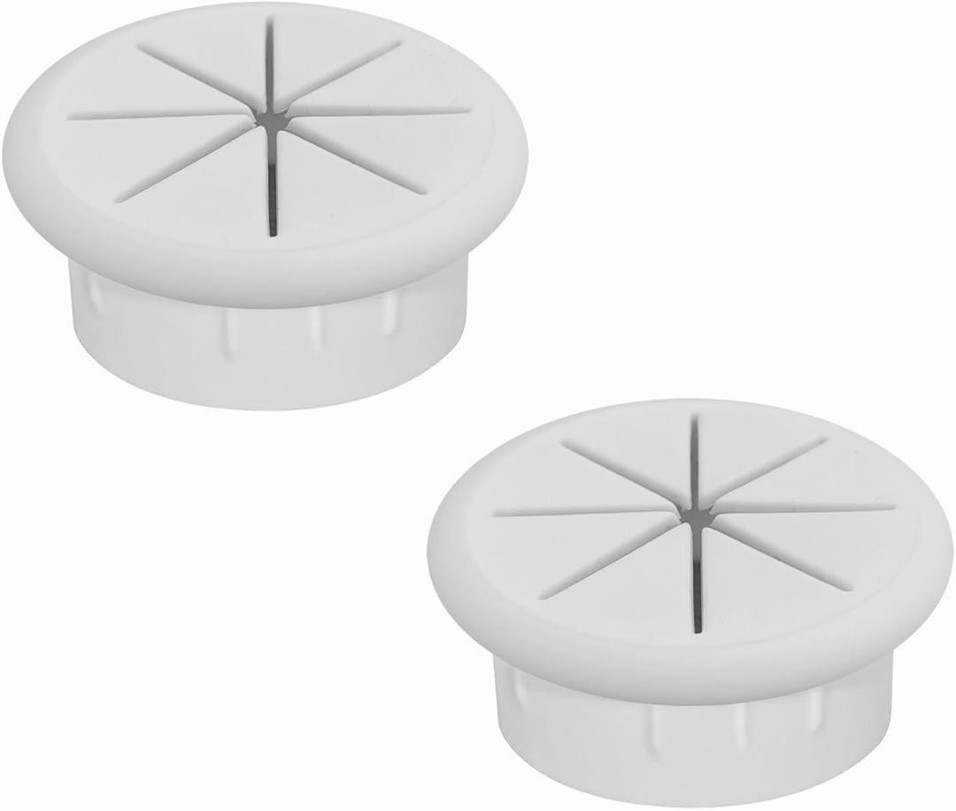 2 x [2 Pack] Desk Grommet 2 Inch Flexible Desk Hole Cover for Cables Desktop Equipment Wiring Management Cord for Home & Office Table Cables - White